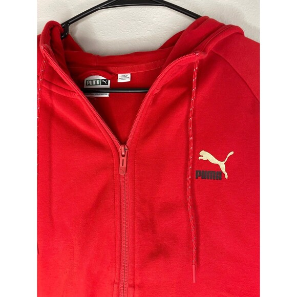 PUMA Tech Full Zip Hoodie - Red Size L - Picture 2 of 8